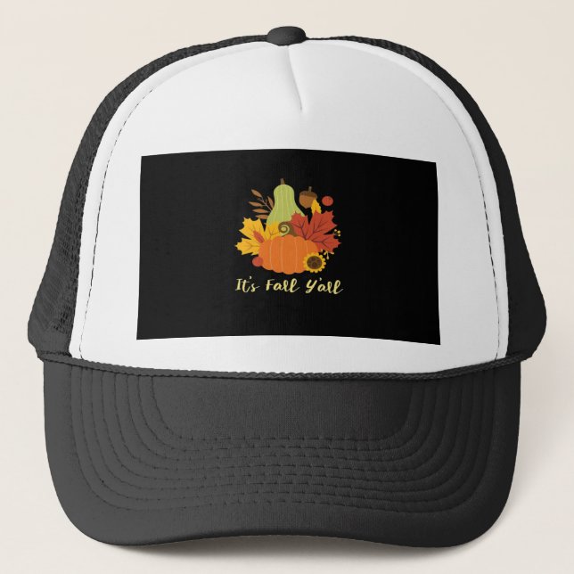 It’s Fall Y’all Trendy Aesthetic Trucker Hat (Front)