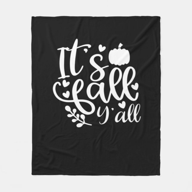 It’s Fall Y’all! Trendy Graphic Fleece Blanket (Front)