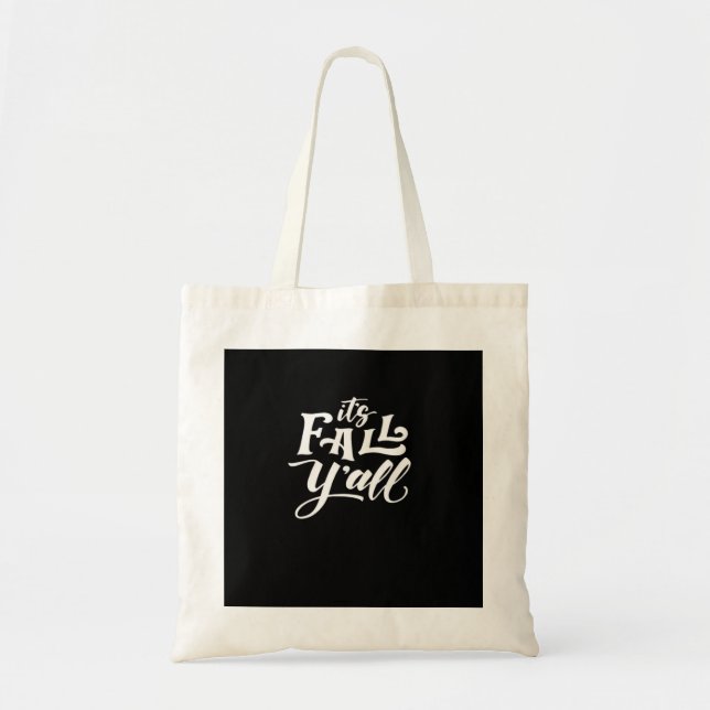It’s Fall Y’all Typography Text Art Wordfandom Tote Bag (Front)