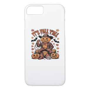 It’s Fall Y’all Western Cowboy Pumpkin Halloween Case-Mate iPhone Case