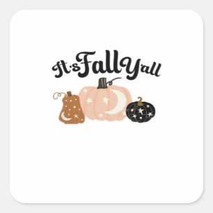 It’s Fall Y’all With Moons Beautiful Halloween Des Square Sticker