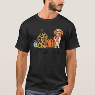It s Fall Y all Yellow Beagle Dog Leopard Pumpkin T-Shirt