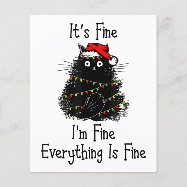 It’s Fine Everything is Fine Christmas Light Black (Front)