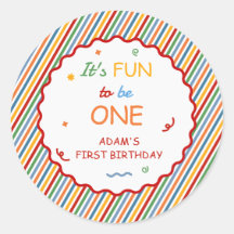 It’s Fun to Be One Colourful Stripe Birthday
