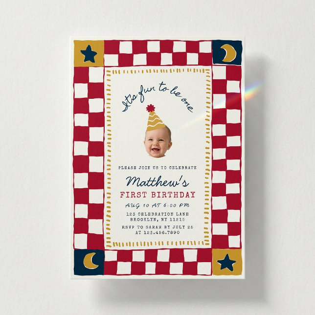 It’s Fun to Be One Photo First Birthday Invitation (Creator Uploaded)