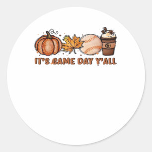 It’s Game Day Y’all, Fall Baseball Classic Round Sticker