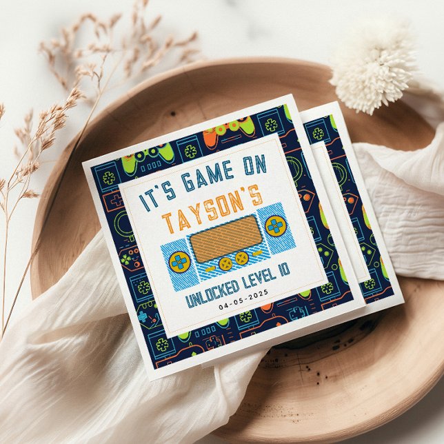 It’s Game On Napkins – Video Game Birthday Party (Creator Uploaded)