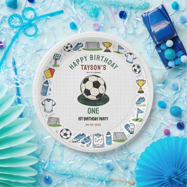 It’s Game Time football 1st Birthday – Fun Kids  Paper Plate (Party)