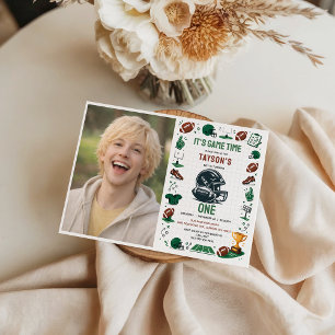 It’s Game Time Football 1st Birthday Invitation