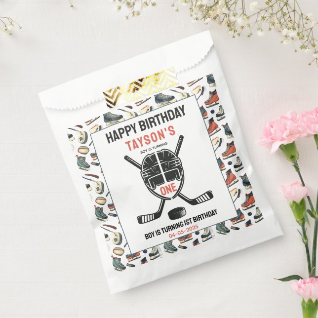 It’s Game Time Hockey 1st Birthday Party Favour Bags (Sealed)