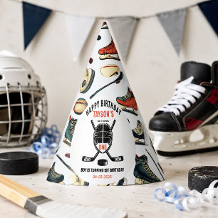 It’s Game Time Hockey 1st Birthday Party Hat