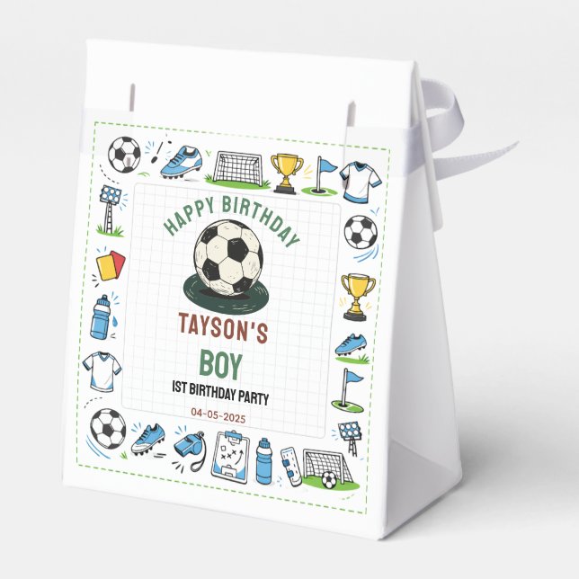 It’s Game Time Soccer 1st Birthday – Fun Kids  Favour Box (Back Side)