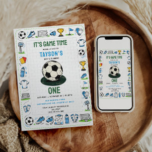 It’s Game Time soccer 1st Birthday Invitation