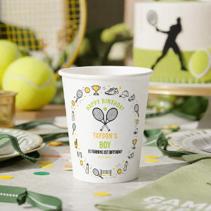 It’s Game Time Tennis 1st Birthday – Fun Kids  Paper Cups