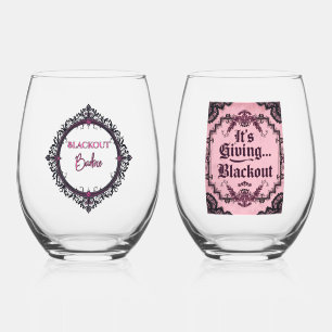 It’s Giving Blackout – Dark Gothic Stemless Stemless Wine Glass
