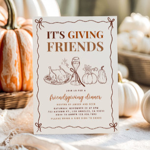 It’s Giving Friends Modern Friendsgiving Dinner Invitation