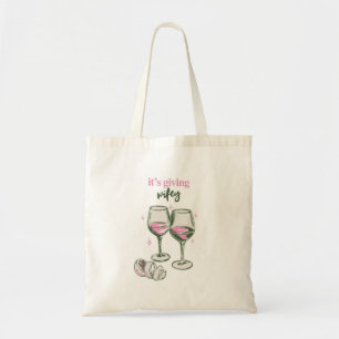 It’s Giving Wifey Cute Girly Drinking Design Tote Bag