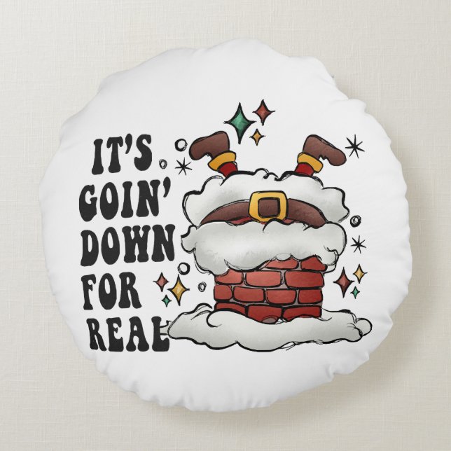 it s going down for real round cushion (Back)