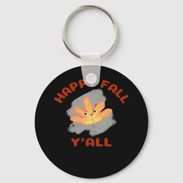 It’s Happy Fall Y’all Retro Classic Key Ring (Front)