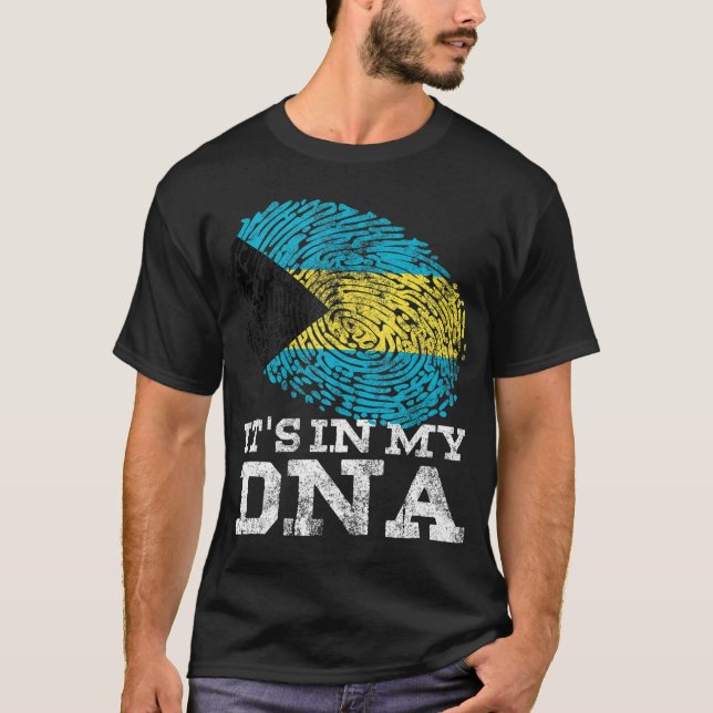 It_s In My DNA Bahamian Gifts Fingerprint Proud Ba T-Shirt (Front)