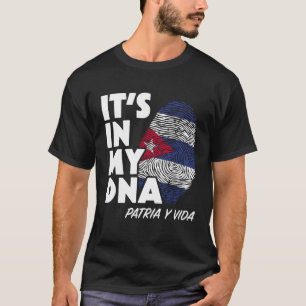 IT S IN MY DNA Cuba Flag Cuban Fingerprint Patria  T-Shirt