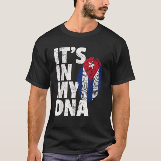 IT S IN MY DNA Cuba Flag Cuban Pride Men Women Gif T-Shirt (Front)