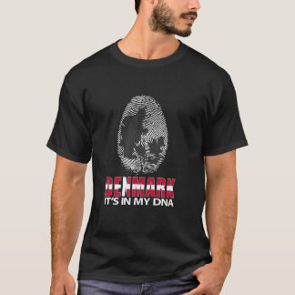 It s In My DNA Denmark Map Fingerprint Danish Flag T-Shirt