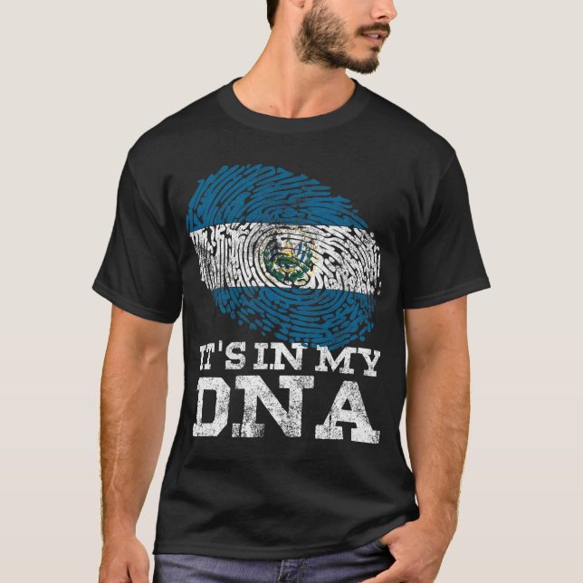 It_s In My DNA El Salvadoran Hispanic Gifts Flag o T-Shirt (Front)