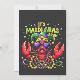 It’s Mardi Gras Bruh Funny Shrimp New Orleans   Invitation