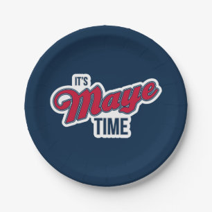 It’s Maye Time   Red White and Blue Gameday Paper Plate