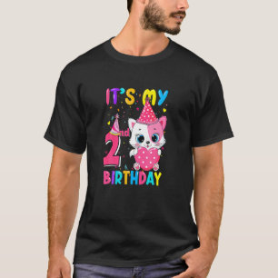 It S My 2Nd Birthday Girl  Cat Birthday 2 Year Old T-Shirt