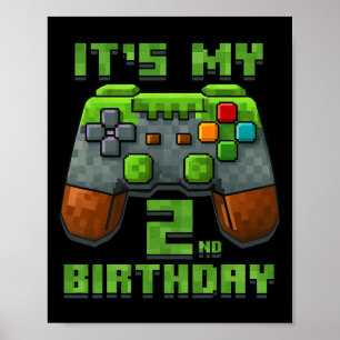 It’s My 2nd Birthday Shirt Gamer Video Game Party  Poster