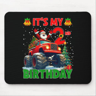 It’s My 2nd Birthday Xmas Santa Monster Truck Chri Mouse Pad