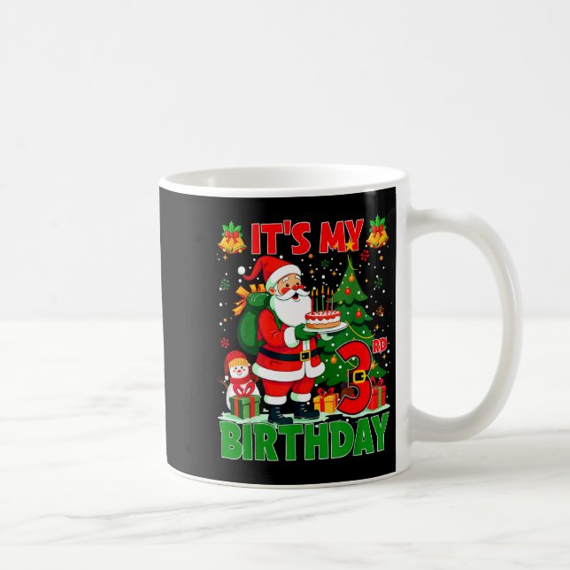 It’s My 3rd Birthday Santa Christmas Outfit 3 Year Coffee Mug (Right)