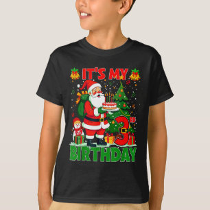 It’s My 3rd Birthday Santa Christmas Outfit 3 Year T-Shirt