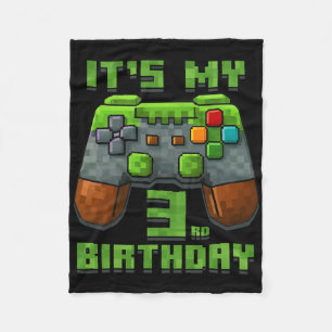 It’s My 3rd Birthday Shirt Gamer Video Pixel Game  Fleece Blanket
