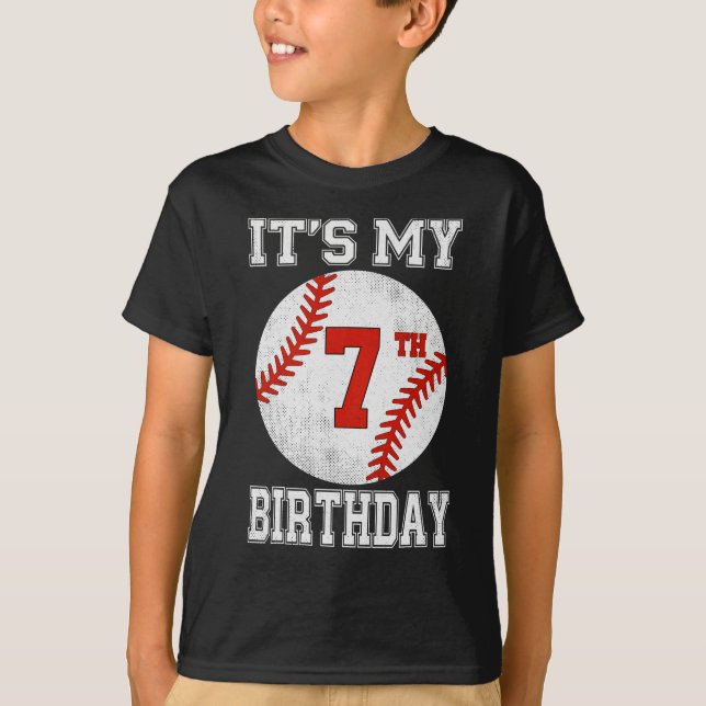 It’s My 7th Birthday Baseball Design T-Shirt (Front)