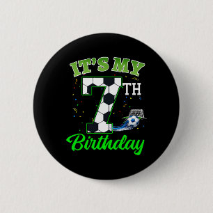It’s My 7th Birthday Footll Boy Girl Kids Soccer S 6 Cm Round Badge
