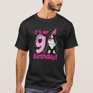 It s My 9th Birthday Border Collie Dog Lovers 9 Ye T-Shirt