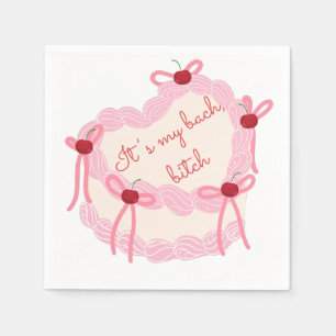 It’s My Bachelorette Coquette Cake Bridal Party Napkin