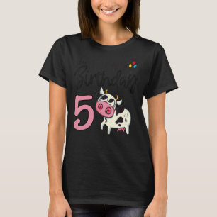 It`s My Birthday 5 Kids Party Themed Cow Birthday T-Shirt