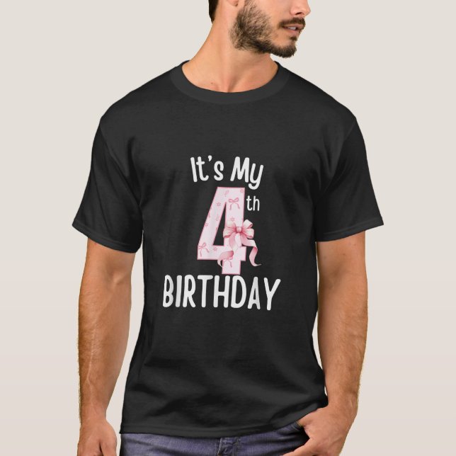 It s My Birthday Girl Coquette Girly Pink Coquette T-Shirt (Front)