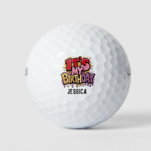 It’s My Birthday Glam Golf Ball – Pink Heels,