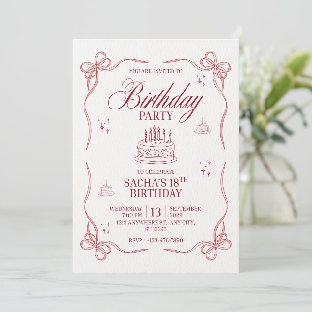 It’s My Birthday Invitation Trendy Design (Standing Front)