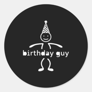 It S My Birthday Party Smile Face Stick Funny Birt Classic Round Sticker