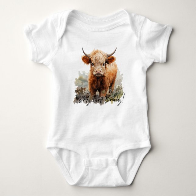 It’s My First Birthday - New to the Herd PNG Baby Bodysuit (Front)