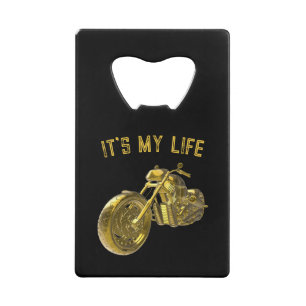 „It’s My Life“: Golden Bike 3D - Geldbeutel Flasch