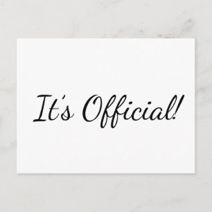 It’s Official! Elegant Wedding Announcement Postcard