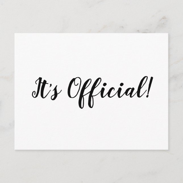 It’s Official! Eloped Wedding Announcement Card (Front)