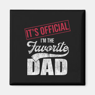 It&# s Official I&# m The Favourite Dad Retro Pa Magnet